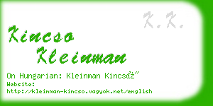 kincso kleinman business card